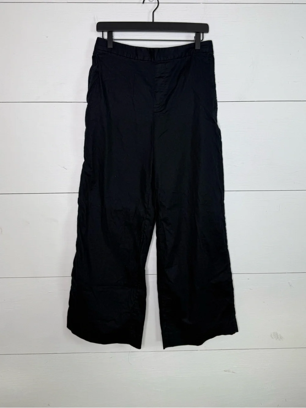 Banana Republic • Hayden Black Wide-Leg Linen Blend Pull On Pant Size Medium